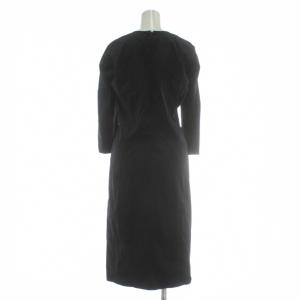 JIL SANDER ワンピース 七分袖 ロング クルーネック 34 XS 黒 ブラック /XZ