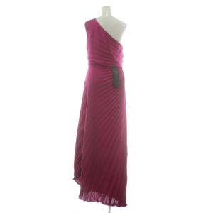 BCBGMAXAZRIA ワンピース ドレス ギャザー ノースリーブ アシンメトリー マキシ丈 2 紫 パープル /XZ GY57