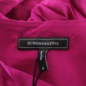 BCBGMAXAZRIA ワンピース ドレス ギャザー ノースリーブ アシンメトリー マキシ丈 2 紫 パープル /XZ GY57
