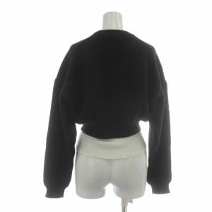 alexanderwang ニット セーター 長袖 レイヤード ショート丈 クルーネック S 黒 ブラック 白 ホワイト /XZ