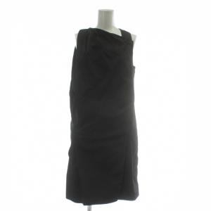 BLACK DRESS ドレス ワンピース ノースリーブ ひざ丈 変形 36 XS 黒 ブラック 254385