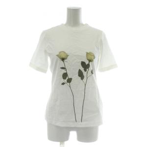 22SS Tシャツ カットソー 半袖 クルーネック 花 フラワー ロゴ プリント S 白 ホワイト /XZ