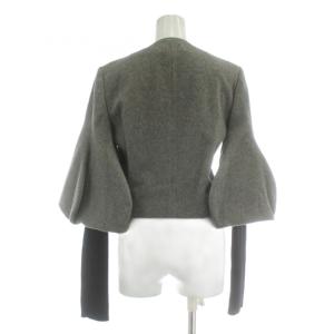 STELLA McCARTNEY ノーカラージャケット アウター ウール カシミヤ混 ショート丈 バルーンスリーブ 袖レイヤード 38 M