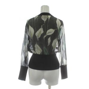 D&G カーディガン ニット 絹 シルク ウール 長袖 シースルー 花柄 総柄 38 黒 ブラック /XZ GY57