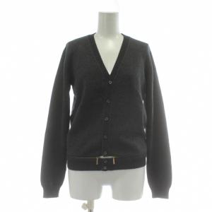 16AW カーディガン ニット ウール 長袖 Vネック 裾ジップ XS グレー /XZ