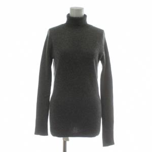 ニット セーター カシミヤ 長袖 ハイネック 髑髏 スカル ラインストーン S グレー /XZ GY57