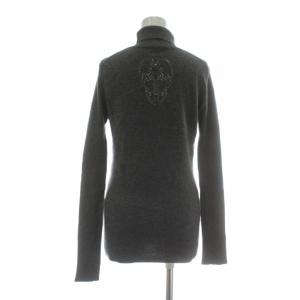 THOMAS WYLDE ニット セーター カシミヤ 長袖 ハイネック 髑髏 スカル ラインストーン S グレー /XZ GY57