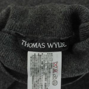 THOMAS WYLDE ニット セーター カシミヤ 長袖 ハイネック 髑髏 スカル ラインストーン S グレー /XZ GY57