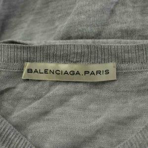 BALENCIAGA 旧タグ カーディガン 薄手 長袖 ロング ボウタイ 36 グレー /XZ GY57