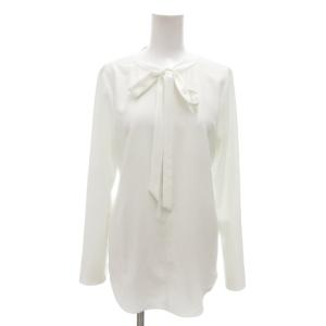 ブラウス ノーカラー S 白 ホワイト ボウタイ 長袖 /NL GY60