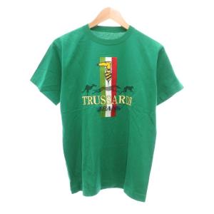 JEANS Tシャツ 42 緑 グリーン 半袖 ラウンドネック 刺繍デザイン /NL GY60