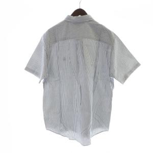 Brooks Brothers ボタンダウンシャツ 半袖 ストライプ L 青 ブルー 白 ホワイト GY60 /MQ