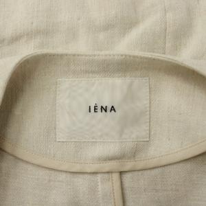 IENA ノーカラージャケット 麻 リネン 前開き 38 アイボリー /XZ GY60