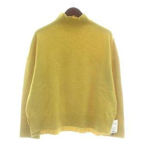 ニット セーター ウール カシミヤ混 2 黄色 イエロー プルオーバー ハイネック /XZ GY60