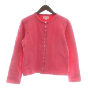 カーディガン スウェット 長袖 裏起毛 クルーネック T2 ピンク /XZ GY60