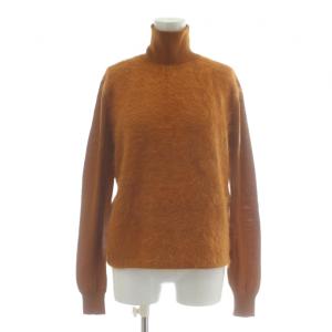 ニット セーター ウール アンゴラ混 長袖 タートルネック M 茶色 ブラウン /XZ GY60