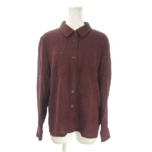 長袖シャツ 11 赤 レッド ボルドー チェック 薄手 /AO8 GY60