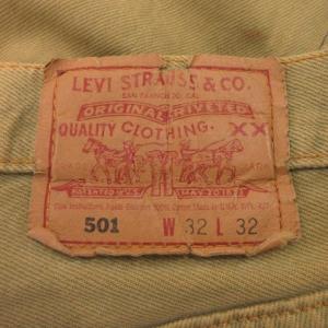 Levi's 501 デニムパンツ W32 L32 カーキ ボタンフライ