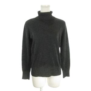 タートルネックセーター ウール 9 黒 ブラック 長袖 ラメ /AH16 GY60
