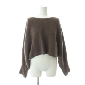 ニット セーター 長袖 ショート丈 ウール 38 茶 ブラウン /KW GY60