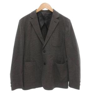 美品 テーラード ジャケット 半裏 見せ開き 千鳥柄 M グレー /NL GY60