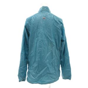mont-bell 美品 ジャンパー ウィンドブレーカー スタンドカラー 長袖 フルジップアップ L ライトグレー 青 ブルー