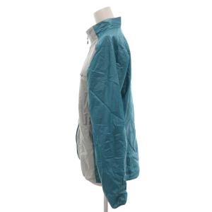 mont-bell 美品 ジャンパー ウィンドブレーカー スタンドカラー 長袖 フルジップアップ L ライトグレー 青 ブルー