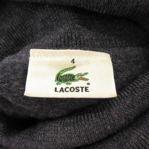 LACOSTE セーター ニット ウール 4 グレー タートルネック 長袖 ロゴ /RG GY60