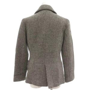 NATURAL BEAUTY BASIC ツイード コート ジャケット ウール L グレー ダブルブレスト 長袖 /RG GY60