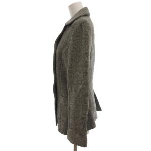 NATURAL BEAUTY BASIC ツイード コート ジャケット ウール L グレー ダブルブレスト 長袖 /RG GY60