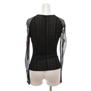 John Galliano カットソー  シースルー シルク S ブラック