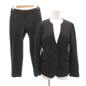 美品 セットアップ スーツ ノーカラー ジャケット パンツ スラックス 40 グレー /NL GY60
