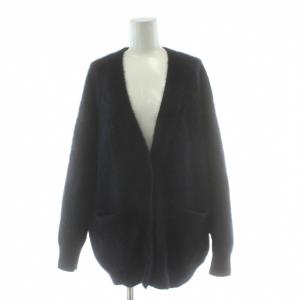 カーディガン ウール 黒 ブラック Vネック 長袖 シャギー素材 /PP GY60