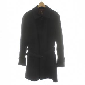 コート ウール 2 黒 ブラック 無地 ベルト付き 長袖 /PP GY60
