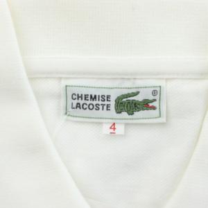 LACOSTE CHEMISE シュミーズ 文字ワニ ポロシャツ 4 白 ホワイト 無地 襟付き 半袖 /PP GY60