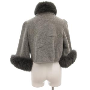 TO BE CHIC ジャケット ショート丈 フォックスファー ラビットファー グレー /GV GY60