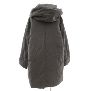 Aylesbury 美品 ダウンコート ロング ショールカラー ジップアップ クリスタルボタン装飾 L グレー /GV GY60