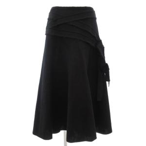 フレアスカート ロング マキシ フリルデザイン 40 黒 ブラック /GV GY60