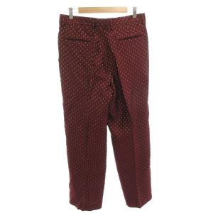 DRIES VAN NOTEN パンツ ストレート 38 レッド ドット柄