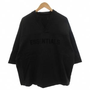24SS フットボール Tシャツ 2 Vネック ロゴ オーバーサイズ 半袖 S 黒 ブラック /FF GY60