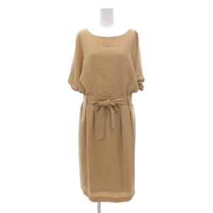 ワンピース 半袖 フレア キャメル ベージュ /NLGY59