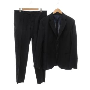 スーツ セットアップ シングル テーラードジャケット スラックス パンツ 大見返し 54 黒 ブラック