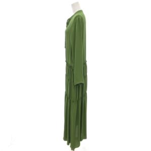 GALLARDAGALANTE 美品 ワンピース ロング丈  緑 グリーン 長袖 S ティアードネックフリル /NL GY59