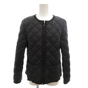 美品 キルティング ノーカラー ジャケット 13 黒 ブラック 長袖 /SJ GY59