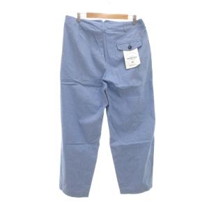 Traditional Weatherwear タグ付き パンツ スラックス L 水色 ライトブルー シルク混 タック入り ワイドシルエット /NU GY59