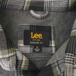 LEE シャツ M チェック柄 長袖 フラップポケット グレー 黒 ブラック /NU GY59