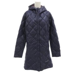 スペリオダウントラベルコート ロング フード キルティング ナイロン L 紺 ネイビー /GV GY59