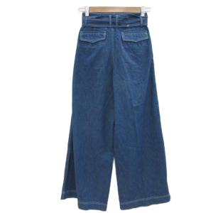 MACPHEE タックワイドパンツ デニムパンツ 32 XS 青 ブルー リボンベルト付き ロング丈 /YS26 GY58