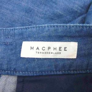 MACPHEE タックワイドパンツ デニムパンツ 32 XS 青 ブルー リボンベルト付き ロング丈 /YS26 GY58