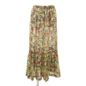 フレアスカート シアー 花がら ロング ミモレ 36 マルチカラー /JS GY59